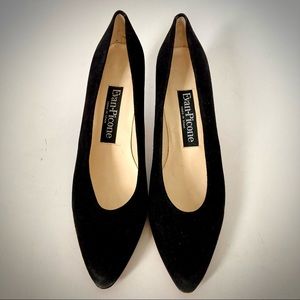 Classic 3” Black Suede/Leather Pumps Made in Spain.